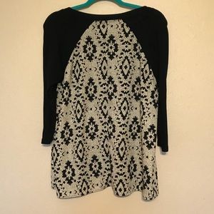 3/4 sleeve Sweater with Patterned Back